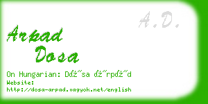 arpad dosa business card